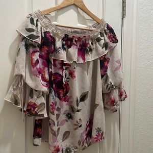 White House Black Market floral blouse